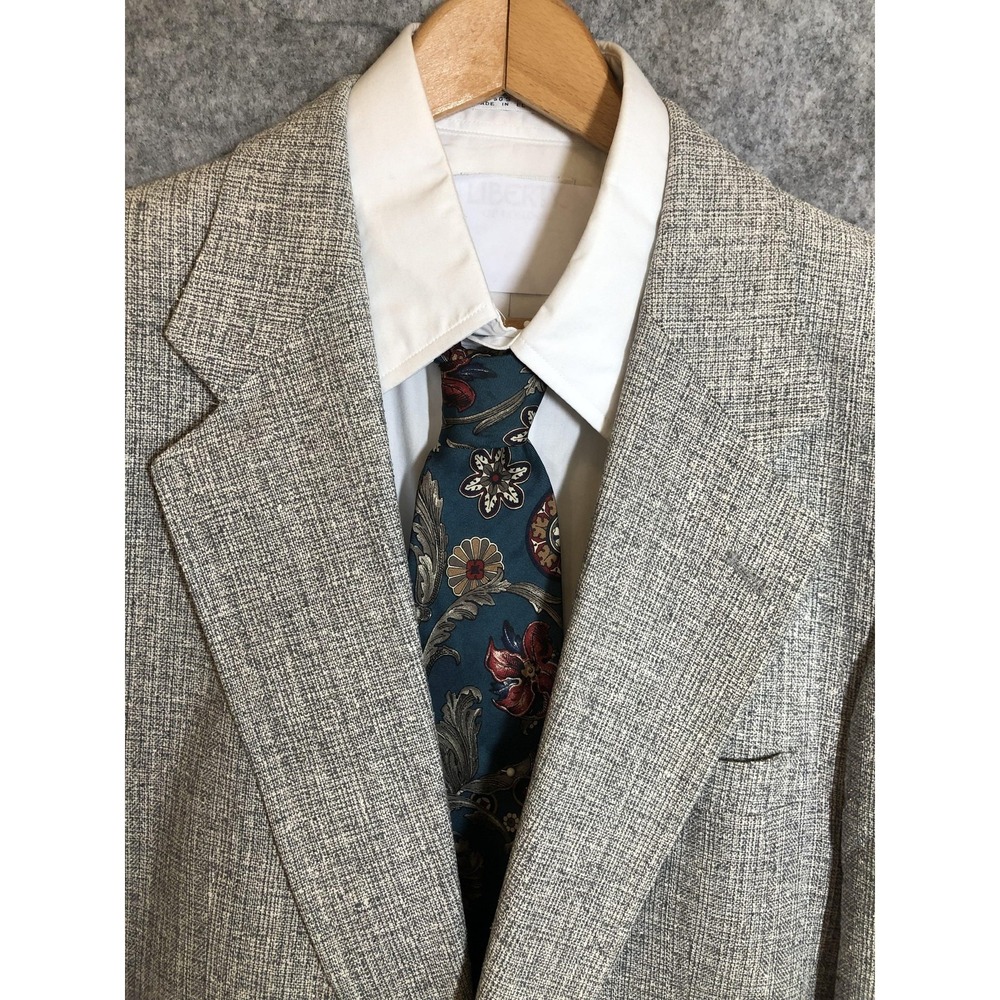 Barrington Blazer Mens 42L Gray Textured Suit Coat Jacket Career Casual Classic